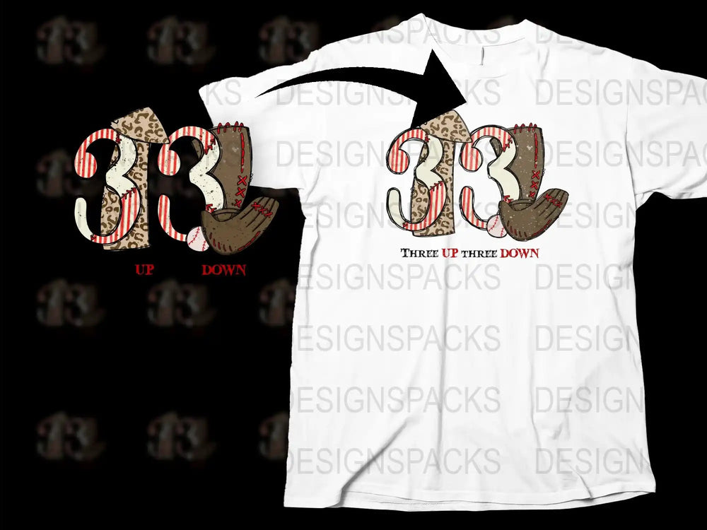 Unique 33 Up 33 Down Horseshoe Design T-Shirt, Lucky Number Graphic Tee, Casual Streetwear, Fashionable Unisex Top