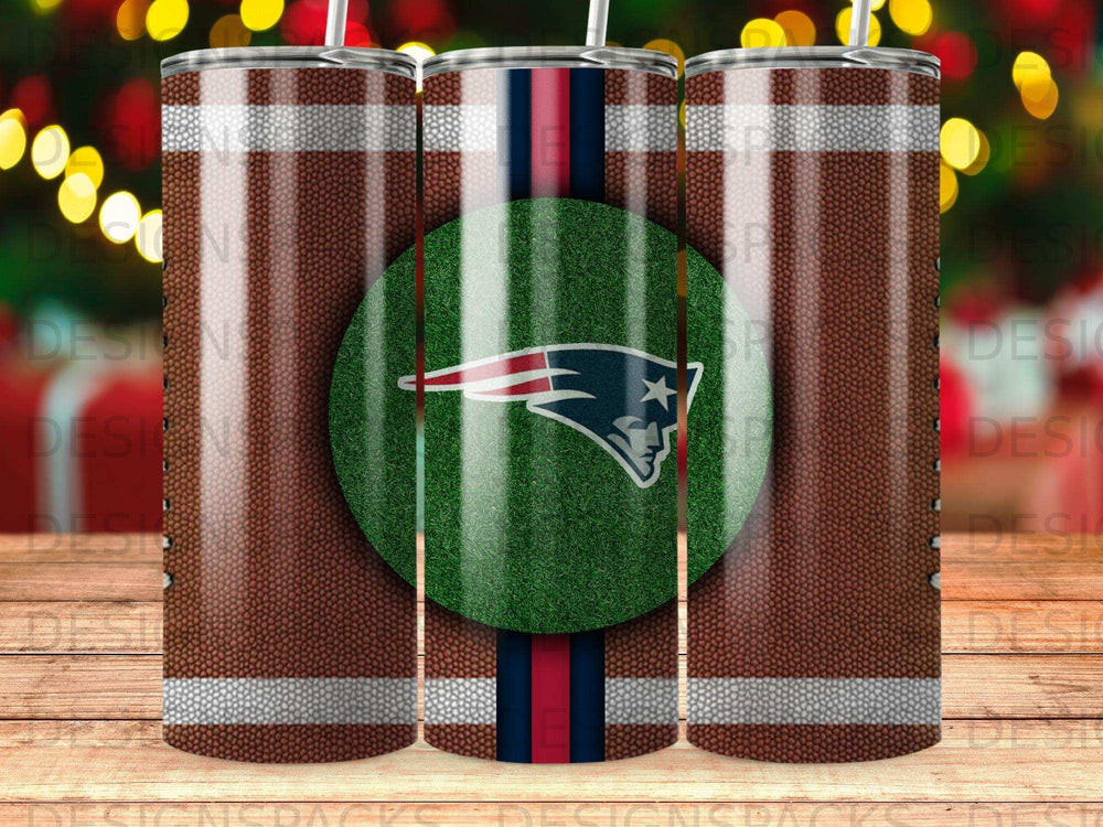 Brown Football Patriots Logo Green Grass Tumbler product type
