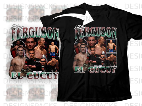 Black t-shirt featuring Tony Ferguson with 