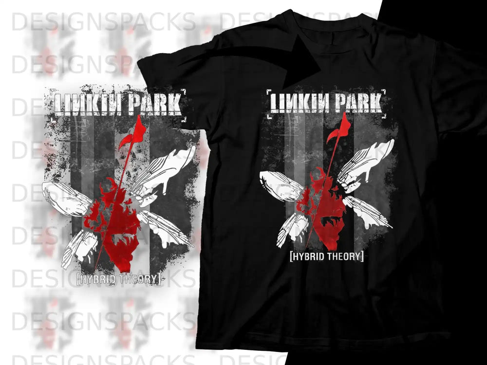 Linkin Park Hybrid Theory band t-shirt with red and white insect graphic.
