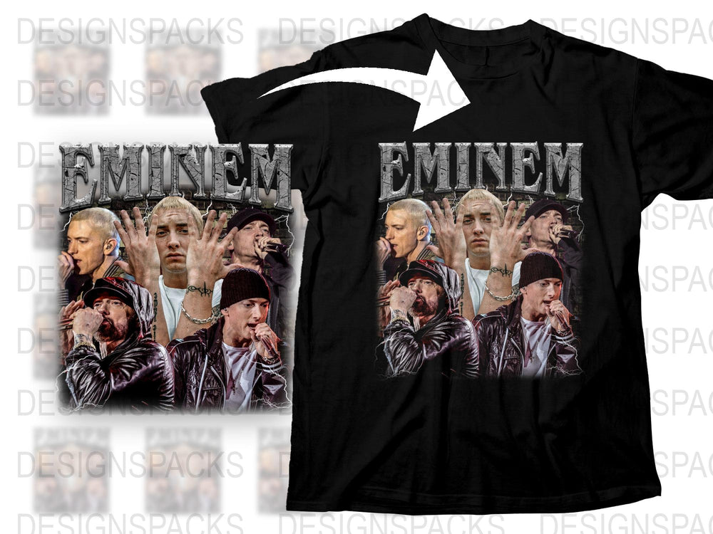 Eminem Graphic T-Shirt, Vintage Rap Tee, Hip Hop Icon, Multiple Poses Print, Music Fan Gift, Unisex Clothing
