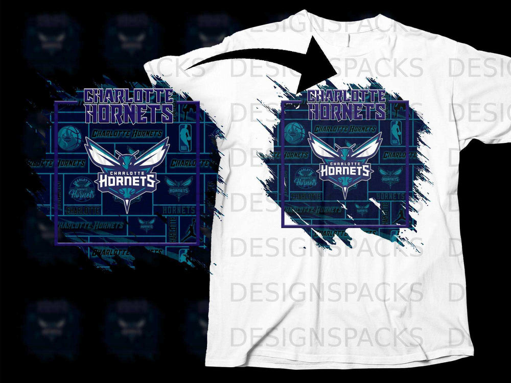 Charlotte Hornets Logo Graphic Print Basketball Shirt