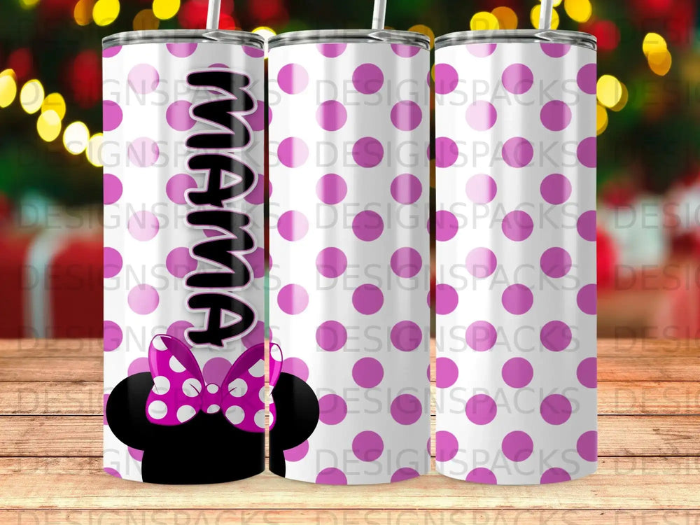 Pink Polka Dot Mama Minnie Mouse Bow Tumbler product type