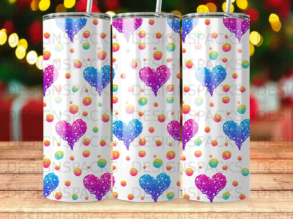Abstract Hearts Colorful Bubbles Tumbler product type
