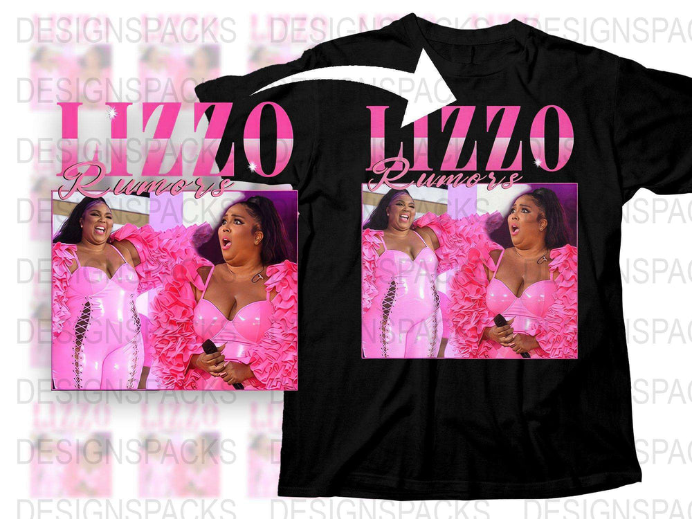 Lizzo Rumors Inspired T-Shirt, Graphic Tee, Pop Star Fan Merch, Bold Pink Text Design, Trendy Music Artist Apparel, Gift Idea