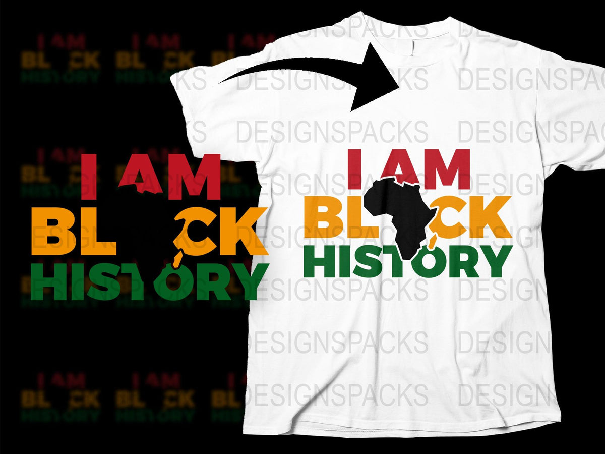 I Am Black History T-Shirt, African Continent Graphic Tee, Colorful Statement Shirt, Cultural Heritage Apparel