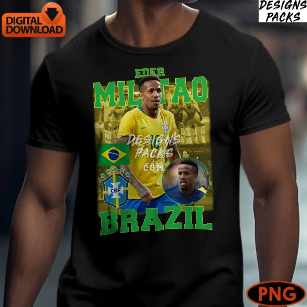 Eder Militao Brazil Soccer Player Digital Art Instant Download Png Sports Football Brazilian Team