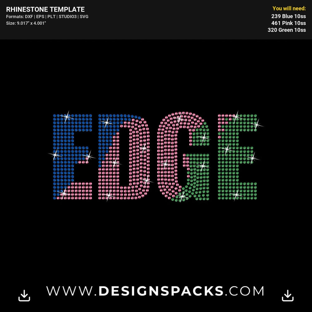 Edge Rhinestone Digital Template