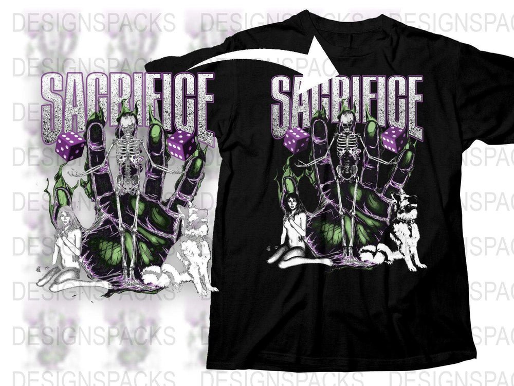 Edgy Sacrifice Graphic Feature Dice Casual Png Digital Download