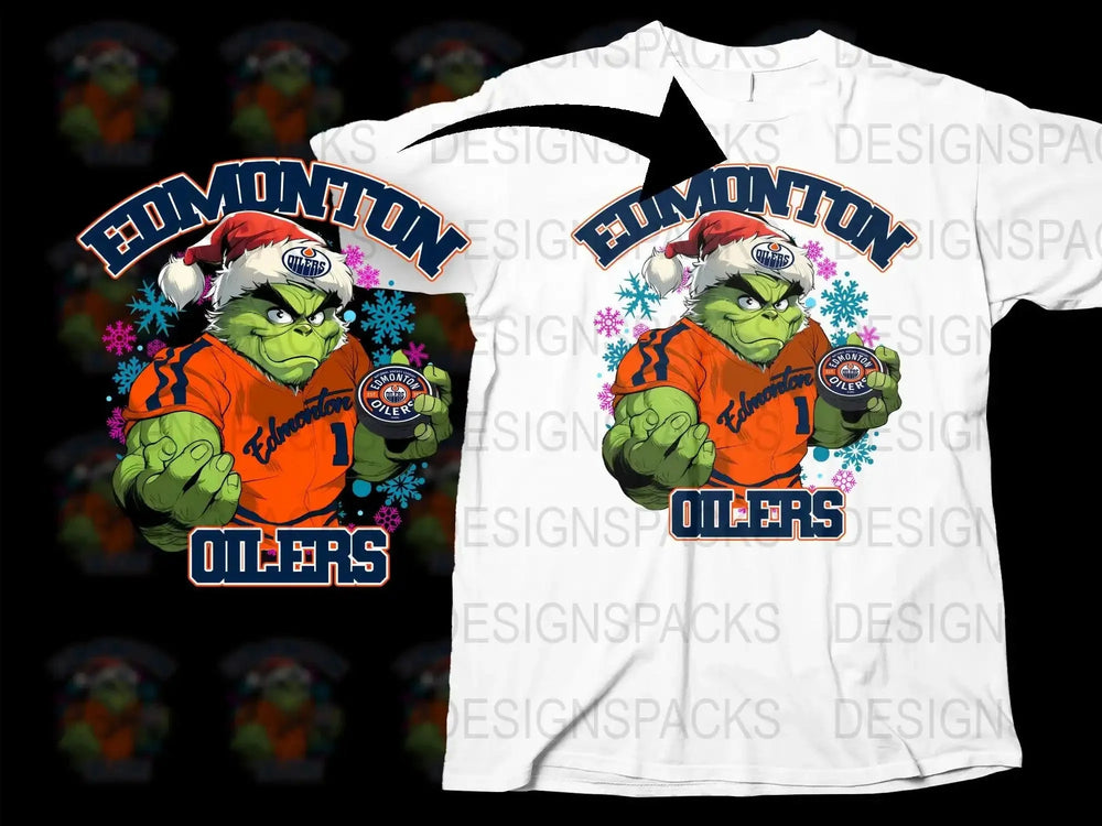 Edmonton Oilers Christmas Grinch Style Fan Png Digital Download