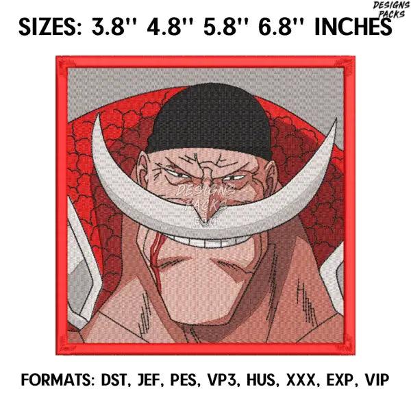 Edward Newgate Embroidery Design File, One Piece Anime Embroidery Design, Machine embroidery file. Anime Design Pes
