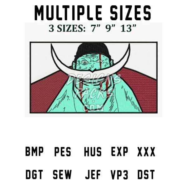 Edward Newgate Whitebeard One Piece Anime Embroidery Design