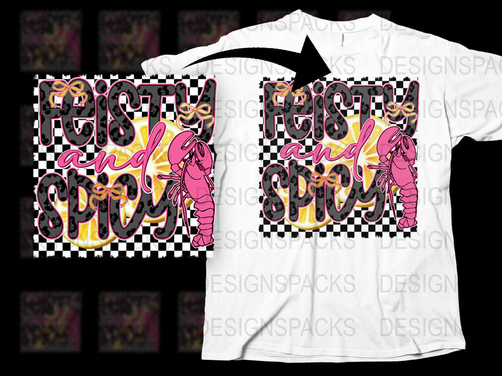 Festive and Spooky T-Shirt, Pink Skeleton Hand, Checkerboard Pattern, Halloween Party Wear