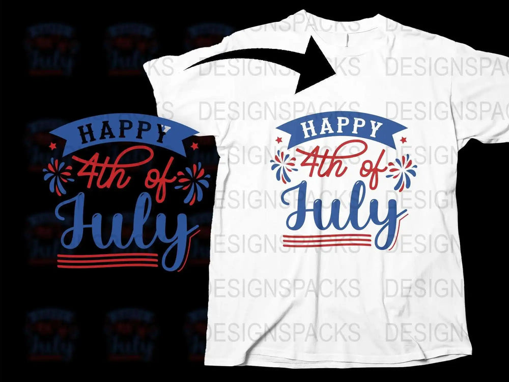 Happy 4th of July T-Shirt, Patriotic Fireworks Graphic Tee, Independence Day Celebration Wear, Unisex American Flag Design Shirt