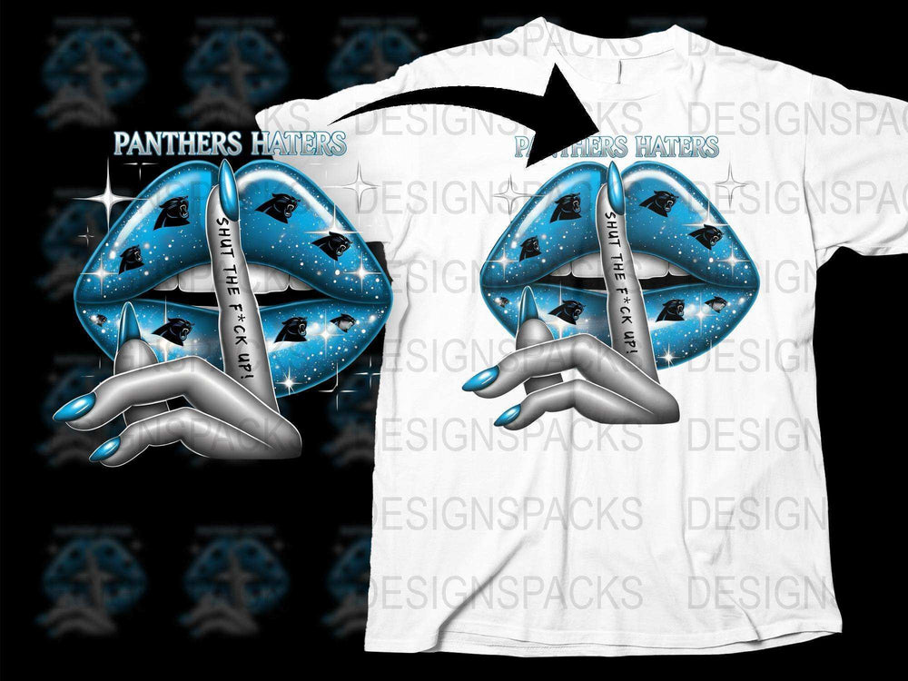 Graphic T-Shirt Panthers Haters Design, Blue Snake Hands, Unique Streetwear Style, Unisex Fashion Top