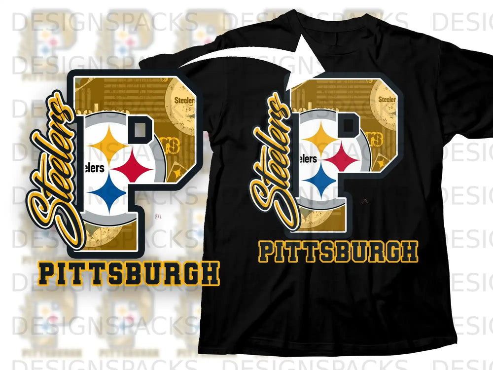 Pittsburgh Steelers P Design Fan T-Shirt