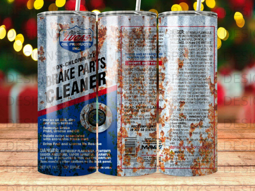 Lucas non-chlorinated brake cleaner can with product details and warnings.
