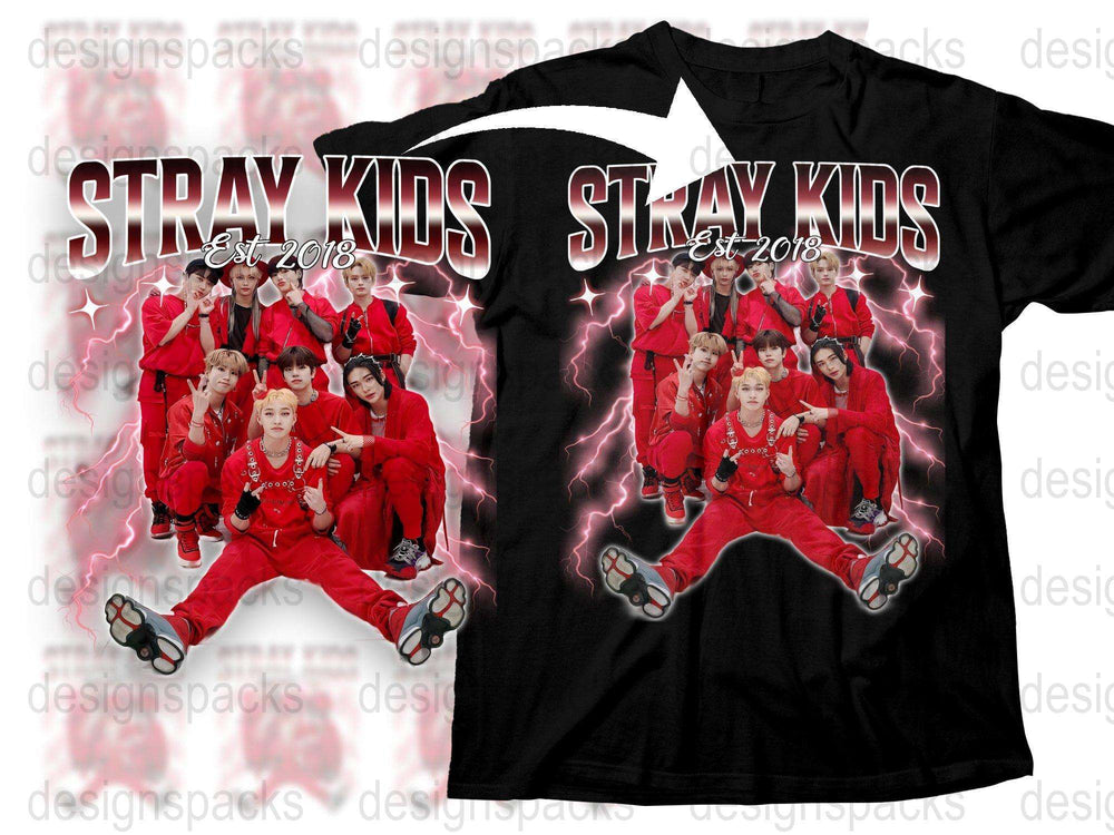 Stray Kids Band T-Shirt, Est 2018 Graphic Tee, K-Pop Music Fan Apparel, Unisex Black Shirt