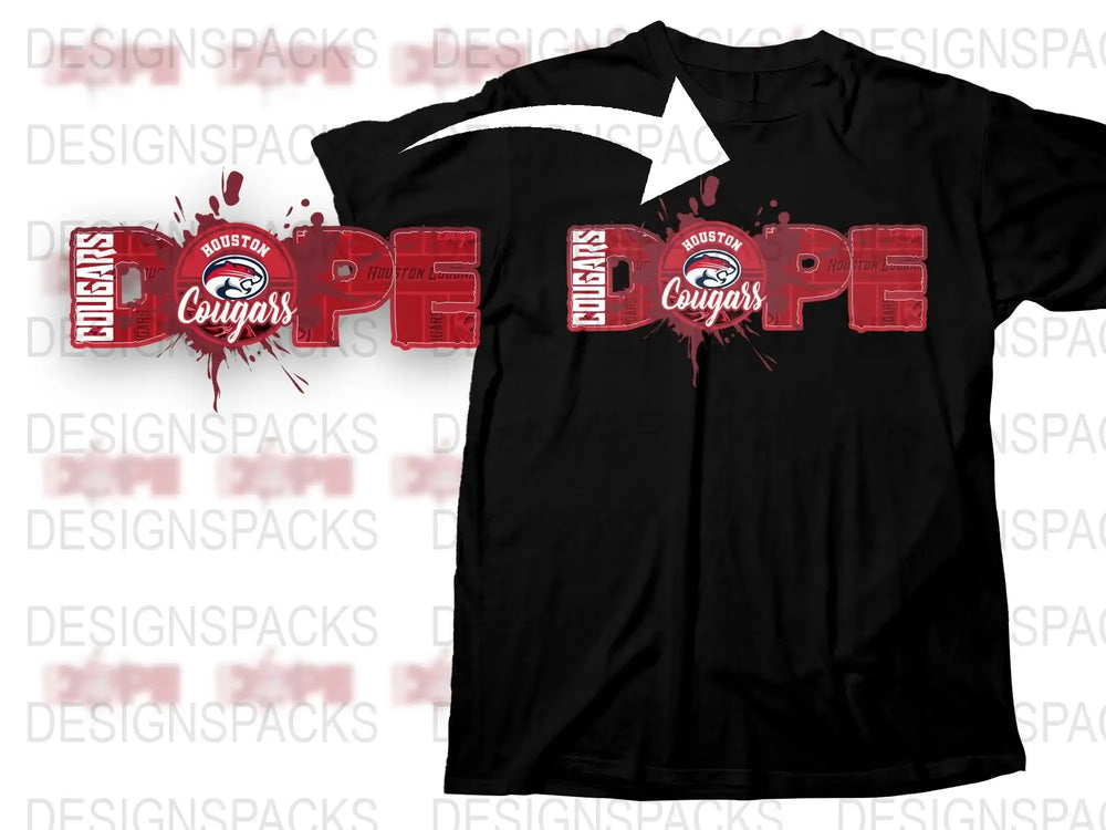 Boston Cougars T-Shirt, Bold Red Graphic Tee, Sports Fan Apparel, Casual Streetwear Shirt for Men and Women