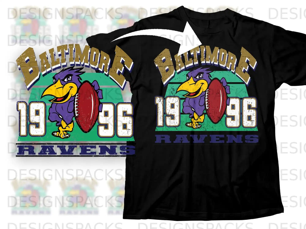 Baltimore Ravens 1996 Vintage Style Graphic T-shirt