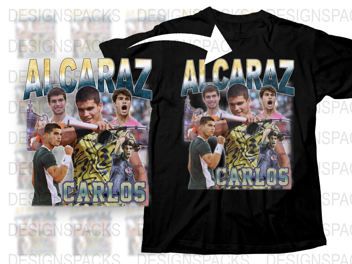 Alcaraz Carlos Tennis Star Graphic T-Shirt, Sports Fan Apparel, Casual Athletic Wear, Men's Fashion Tee, Unique Gift Idea