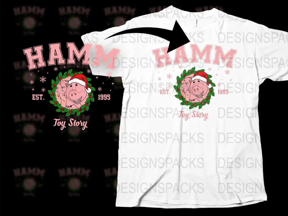 Toy Story Hamm Pig T-Shirt, Vintage Cartoon Graphic Tee, Est. 1995, Kids and Adult Sizes Available