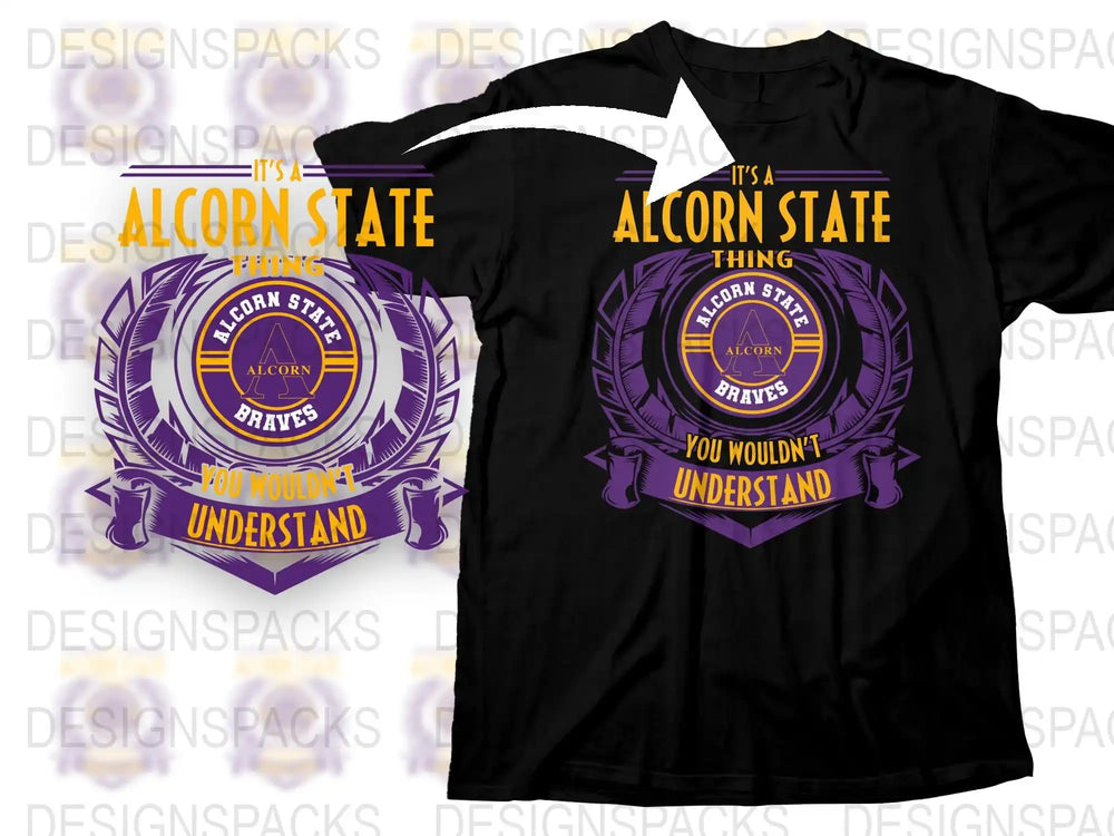 Alcorn State University T-Shirt, Purple and Black Tee, College Apparel, Fan Gear, Unique Gift Idea