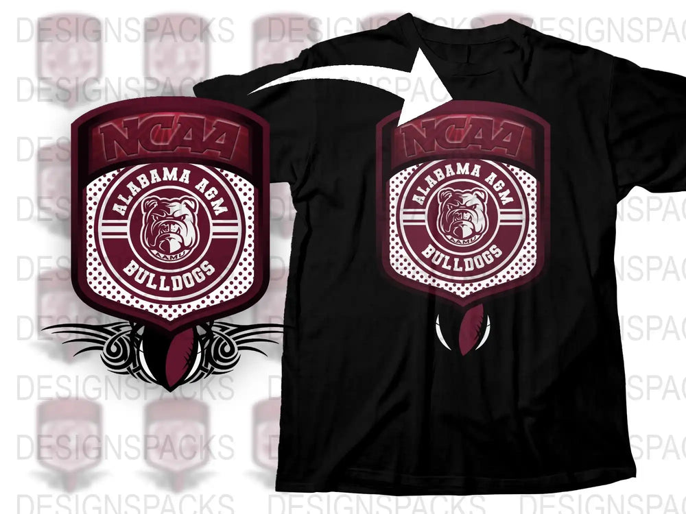 NCAA Alabama AandM Bulldogs T-Shirt, Maroon College Logo Tee, Sports Fan Apparel, University Athletic Wear