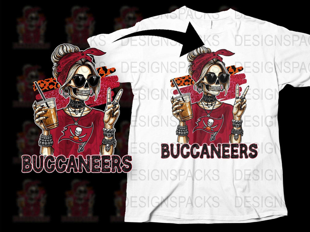 Buccaneers Skull T-Shirt, Pirate Design, Cool Graphic Tee, Summer Casual Wear, Unique Fashion Top