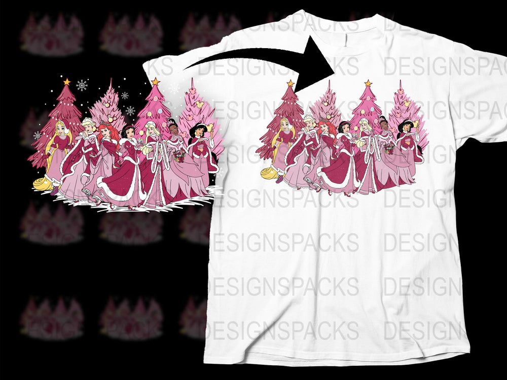 Festive Christmas Choir T-Shirt, Holiday Angels Singing, Pink Choir Outfits, Unisex Adult and Kids Sizes