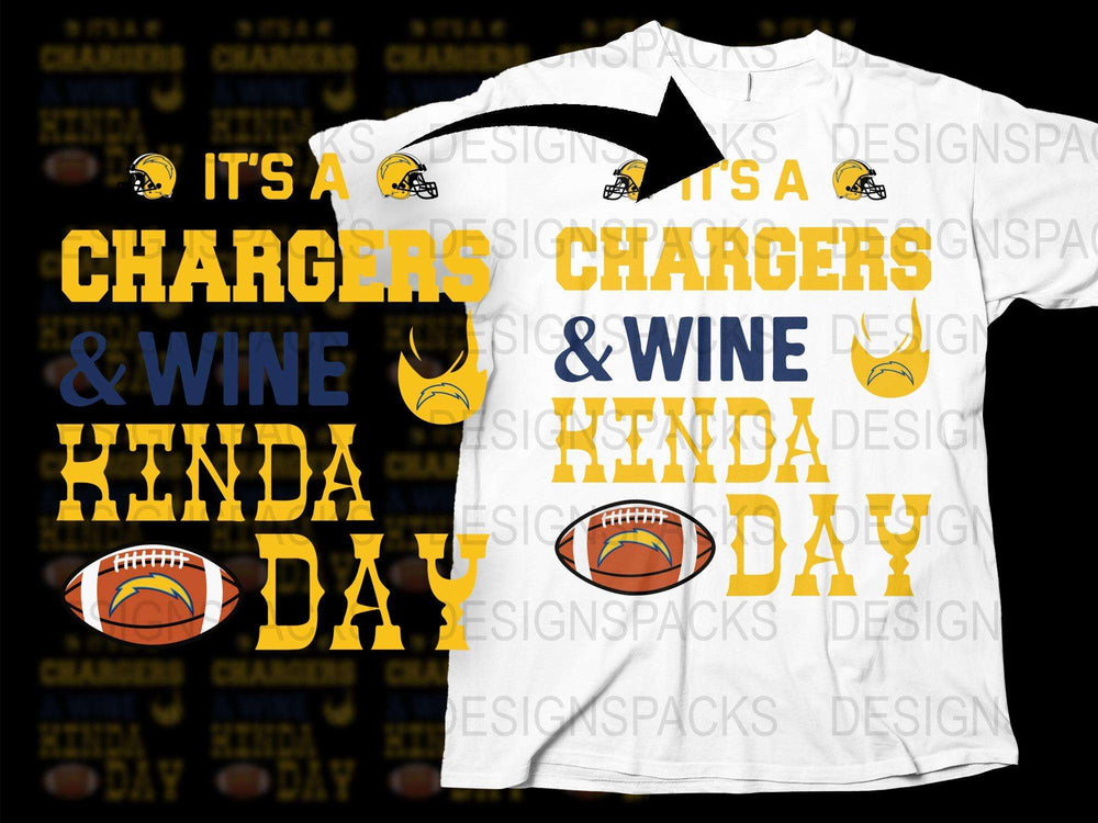 Chargers and Wine Themed T-Shirt, Football Fan Apparel, Birthday Gift Idea, Graphic Tee for Sports Lovers