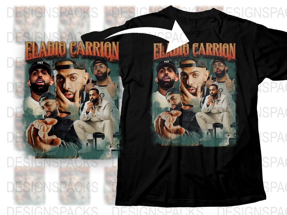 Eladio Carrion Graphic T-Shirt, Hip Hop Artist Illustration Tee, Music Fan Apparel, Unique Designer Streetwear Shirt