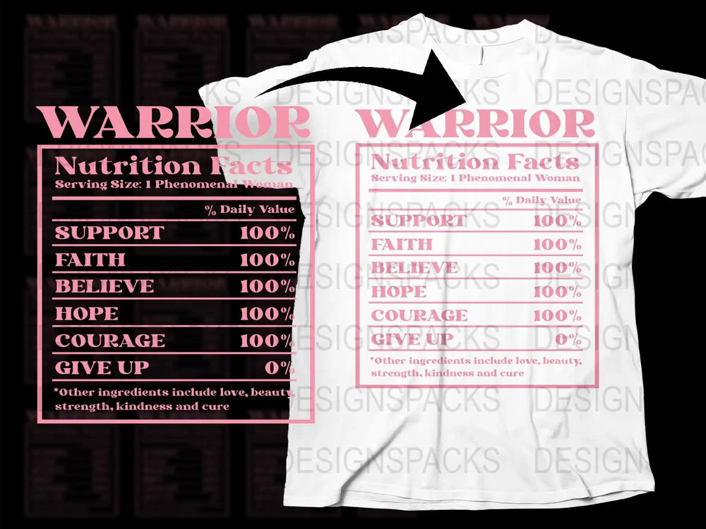 Funny Nutrition Facts T-Shirt, Support Faith Hope Believe, Unique Graphic Tee Gift