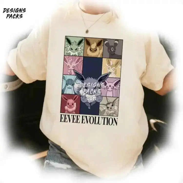 Eevee Evolution Vintage Eras Style Png Design
