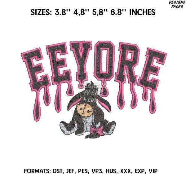 Eeyore Embroidery Design File/ Eeyore drip Anime Embroidery Design/ Eeyore Machine Embroidery / Design Pes Dst