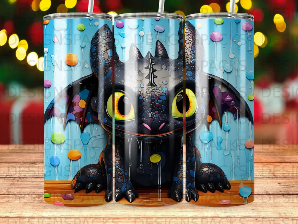 Toothless the dragon from How to Train Your Dragon on a tumbler.