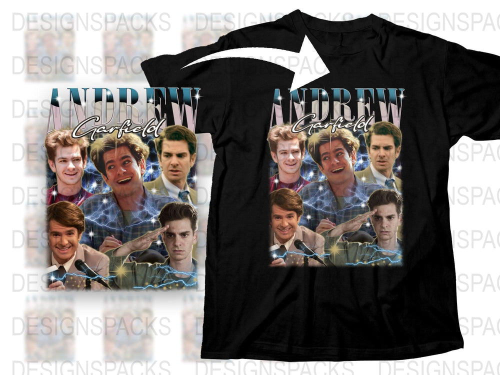 Andrew Garfield Fan T-Shirt, Multiple Poses Print, Casual Graphic Tee, Movie Star Apparel