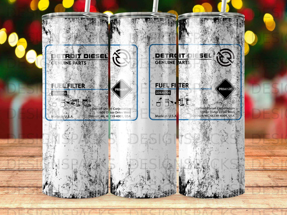 Three Detroit Diesel fuel filters with part number 23530706 and "Made in U.S.A."