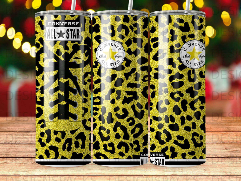 Glitter Yellow Leopard Converse All Star Tumbler product type