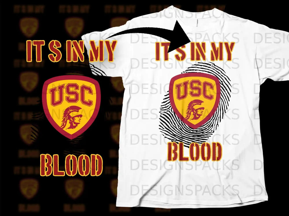 It's in My Blood USC Shield Theme Design Shirt