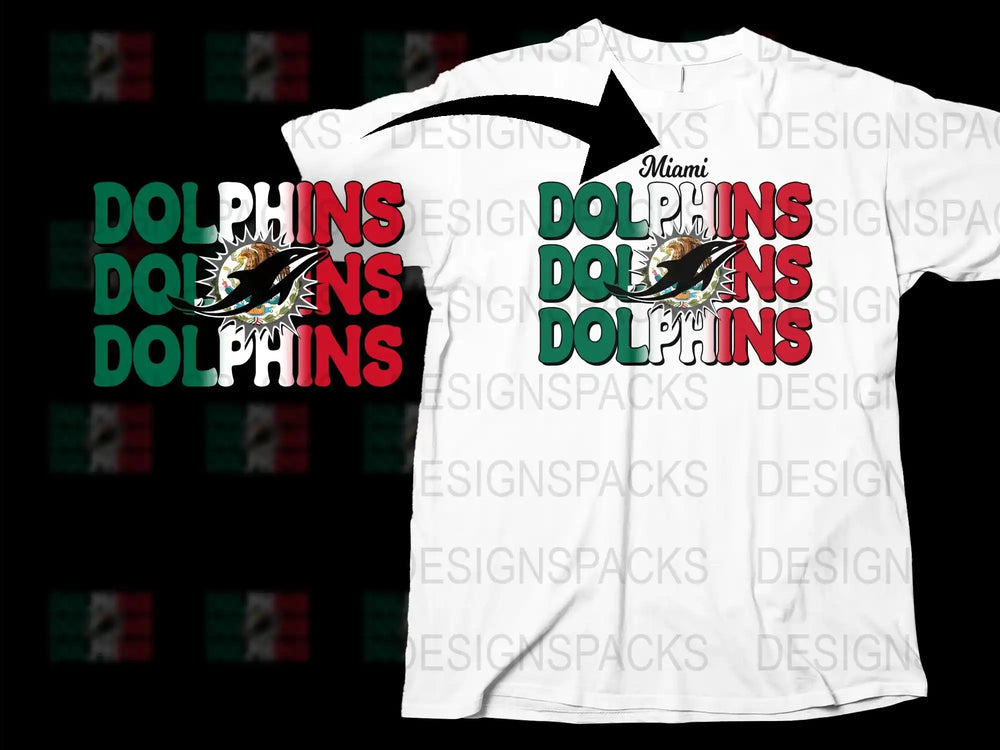 Miami Dolphins Themed T-Shirt, Bold Graphic Tee, NFL Team Support, Casual Wear