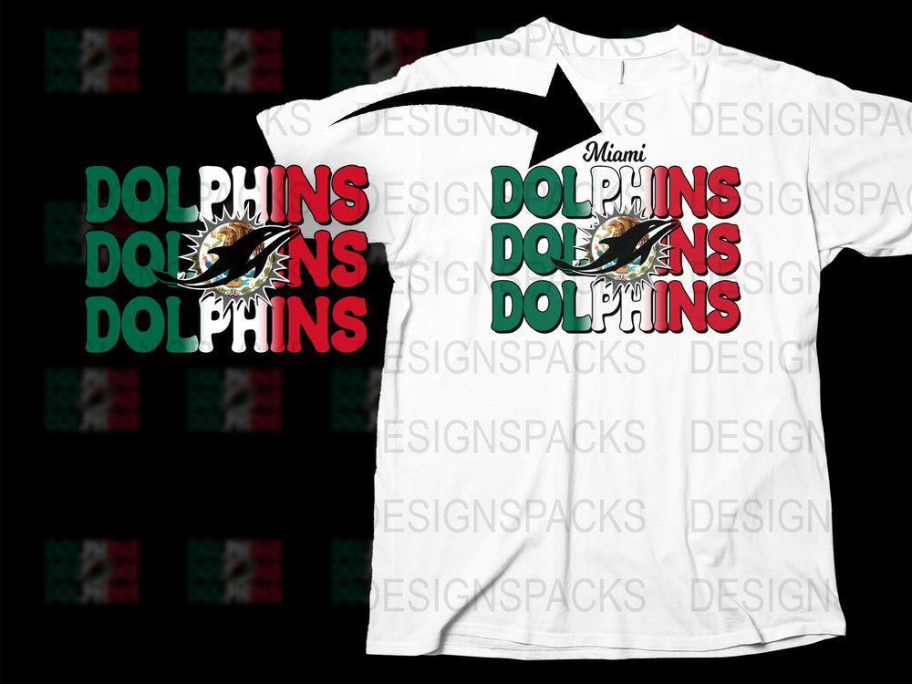 Miami Dolphins Themed T-Shirt, Bold Graphic Tee, NFL Team Support, Casual Wear
