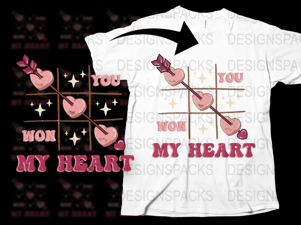 Valentine's Day T-Shirt You Won My Heart Graphic Tee Cute Love Shirt Unisex Gift Idea Casual Wear