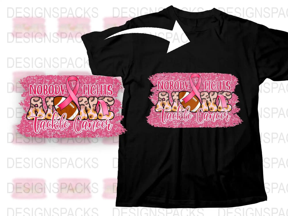 Breast Cancer Awareness T-Shirt, Nobody Fights Alone, Pink Ribbon, Support Tee, Inspirational Quote, Cancer Survivor Gift, Unisex Shirt