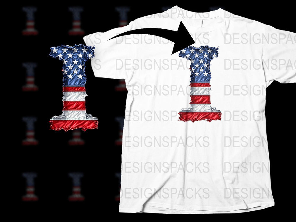 Patriotic American Flag T-Shirt, Red White Blue Stars Stripes, Unisex All Sizes