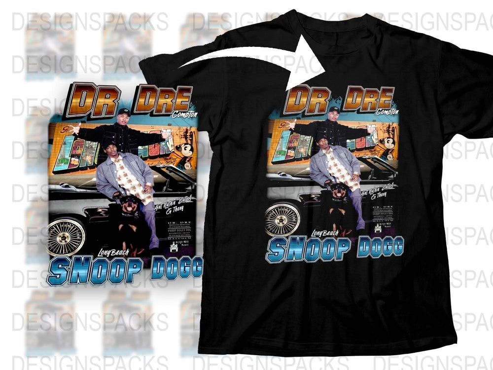 Vintage Hip Hop T-Shirt, Dr. Dre and Snoop Dogg Graphic Tee, Classic Rap Music Shirt, 90s Retro Style Top, Urban Streetwear Fashion
