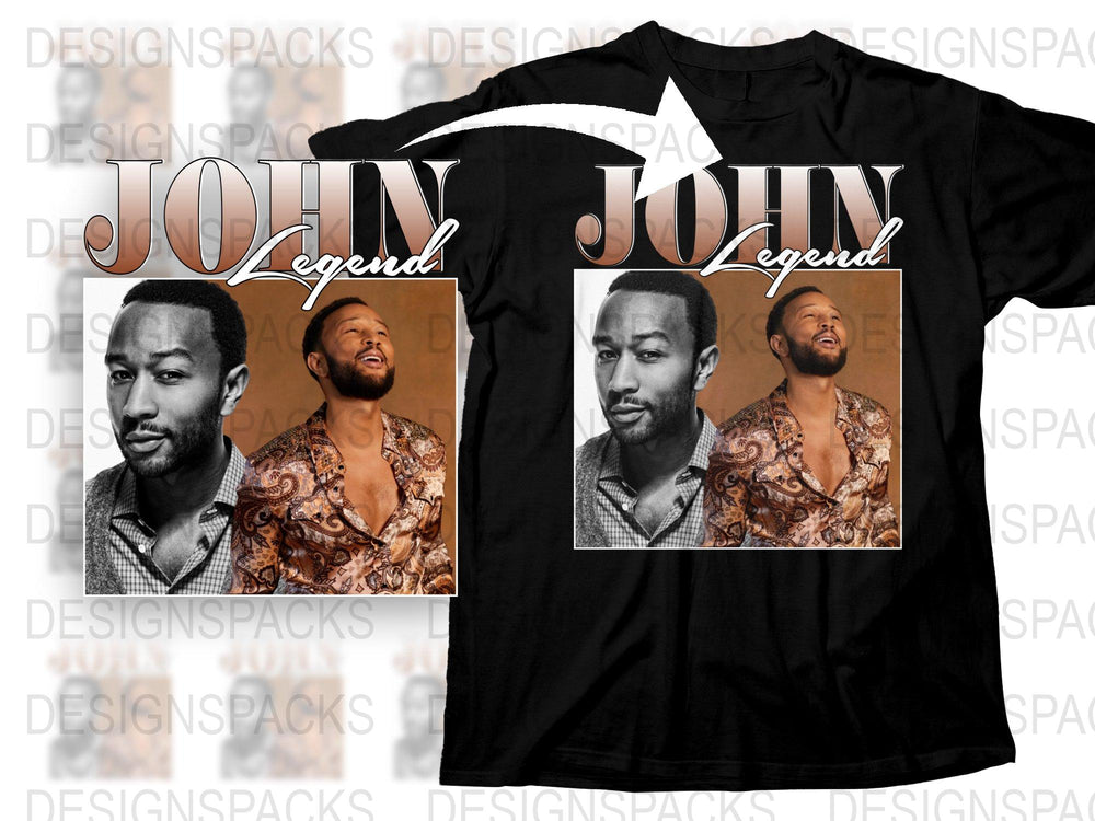John Legend Inspired Graphic T-Shirt, Men's Black Cotton Tee, Music Fan Gift Idea