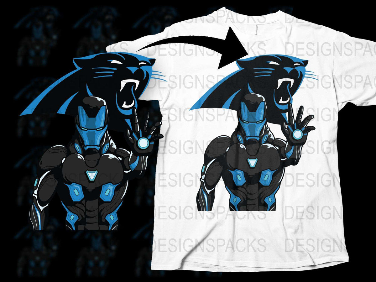 Futuristic Robot Warrior Graphic T-Shirt, Cool Blue Cyborg Design, Unisex Tee for Sci-Fi Fans