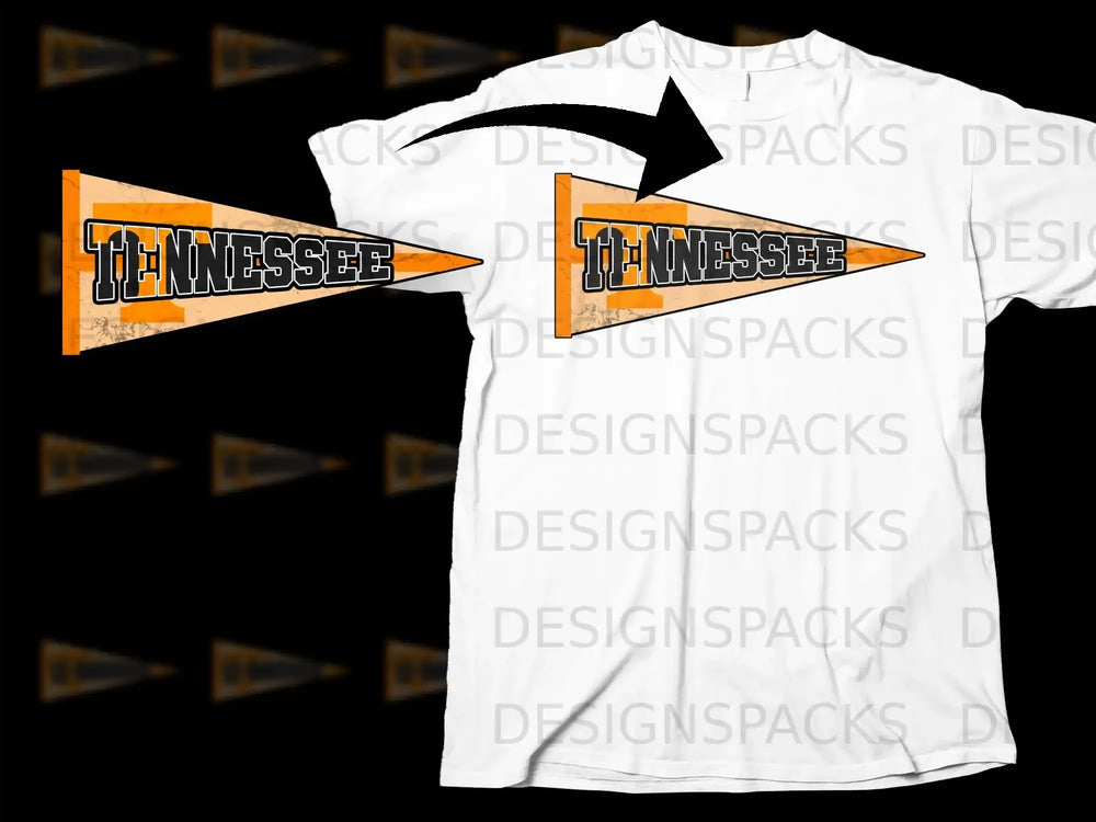 Tennessee Pennant Design Graphic Tee Shirt