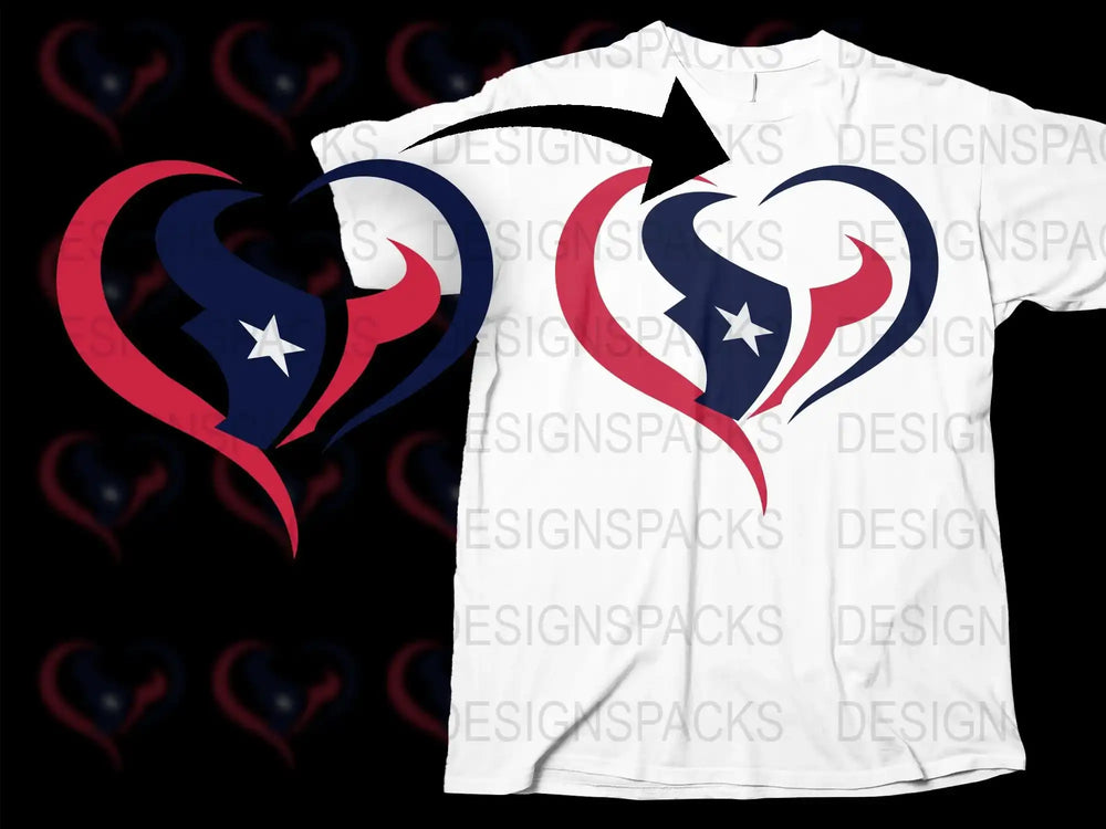 Patriotic Heart T-Shirt with Star Design, American Flag Colors, Unisex Casual Tee